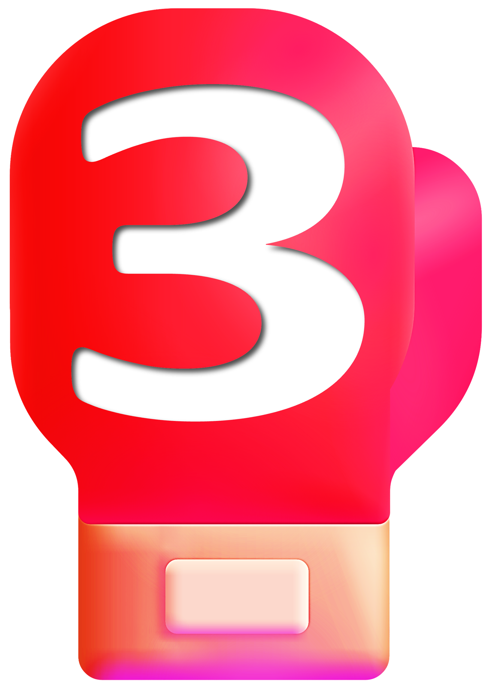 Number 3 In Box Boxing Numbers Design and Decoration Set